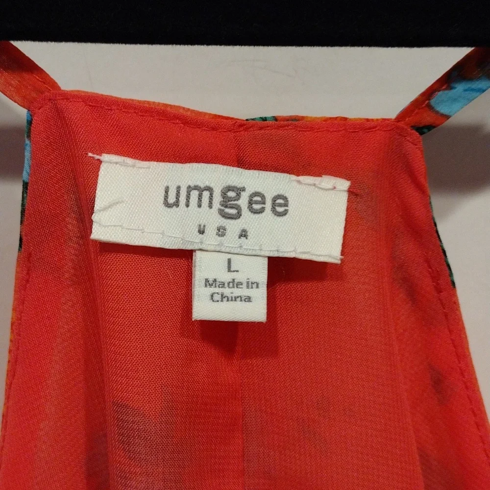 Umgee Floral Spaghetti Strap Swing Tank w/Lace Hem Size L- Cottagecore Romantic - Picture 2 of 6